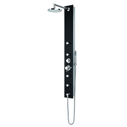 Picture of PD-877-S/BKGSS BLACK GLASS SS SHOWER