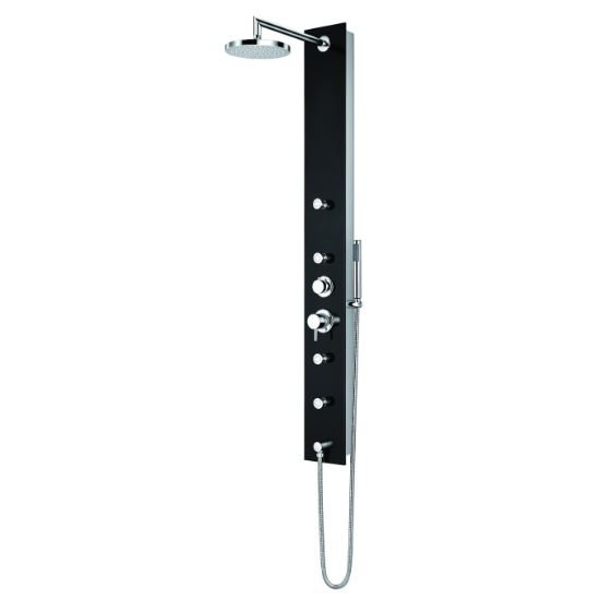 Picture of PD-877-S/BKGSS BLACK GLASS SS SHOWER