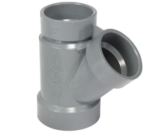 Picture of 2 X 1-1/2 X 1-1/2 " PVC XFR HXHXH 45 WYE