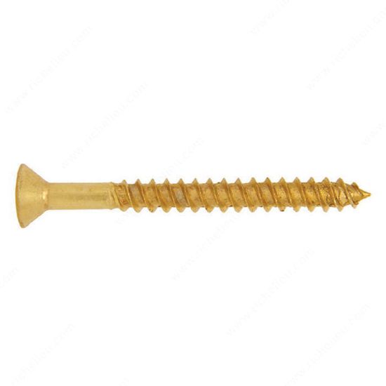Picture of 12X1-1/2(100) FH WOOD SCREW SOLID BRASS