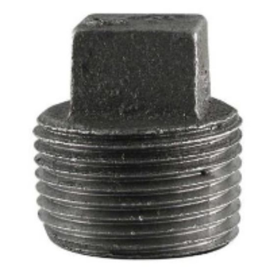 1-1/4 in. Black Malleable Iron Square Cored Plug | Wolseley Express