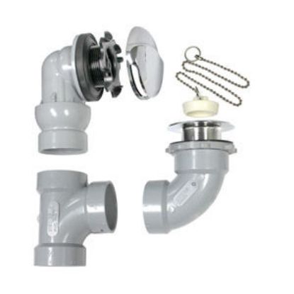 Picture of 323854 PVC DWV CONV WST&OVFL W/PLG&CHN