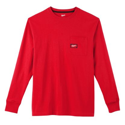 Picture of 602R-2X HD POCKET TEE LS RED 2X