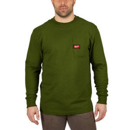 Picture of 602OG-2X HD POCKET TEE LS GREEN 2X