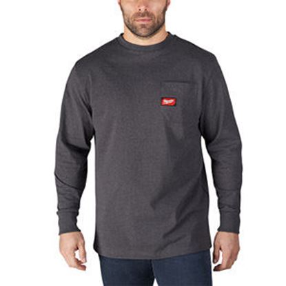 Picture of 602G-2X HD POCKET TEE LS GRAY 2X