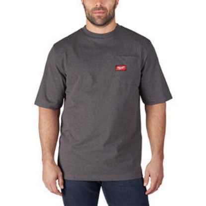 Picture of 601G-XL HD POCKET TEE SS GRAY XL