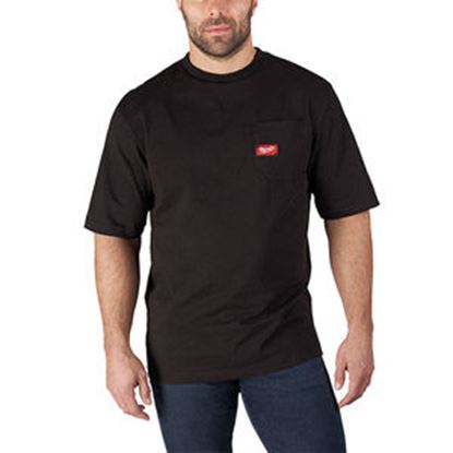 Picture of 601B-2X HD POCKET TEE SS BLACK 2X