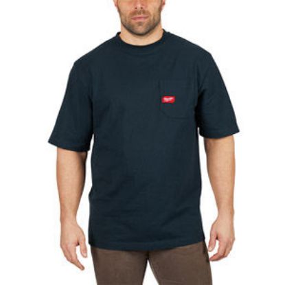 Picture of 601BL-2X HD POCKET TEE SS BLUE 2X