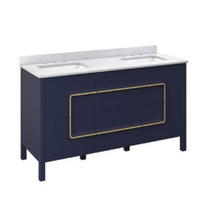 Picture of C++ 60" DREXEL VANITY NAVY GOLD