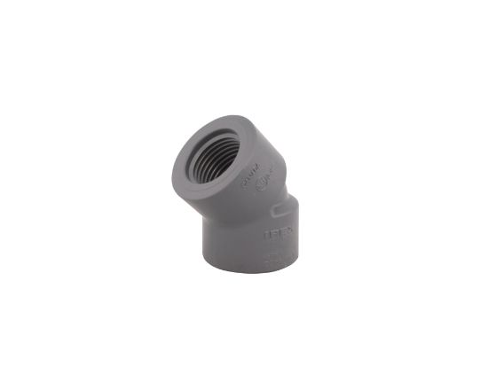 Picture of 1/4X45D PVC 80 THRD ELBOW