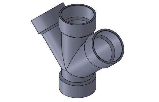 Picture of LD+ 3" PVC XFR HXHXHXH 45D WYE