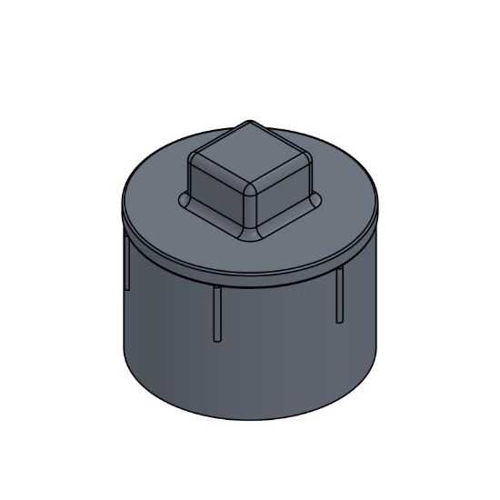 Picture of 2" PVC XFR TUBE END C/O W/PLUG
