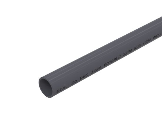 Picture of 1 X 20 GREY PVC 80 PIPE PLAIN END