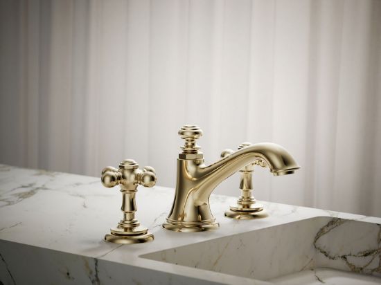 Kohler 98068-3-AF Artifacts Metal Two Cross Handle, Vibrant French