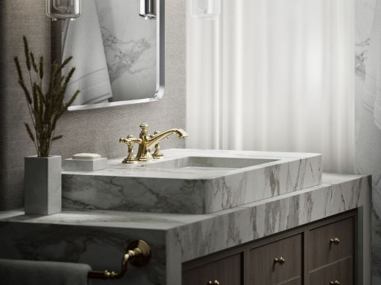 Kohler 98068-3-AF Artifacts Metal Two Cross Handle, Vibrant French
