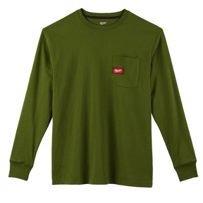 Picture of 602OG-S HD POCKET TEE LS GREEN S