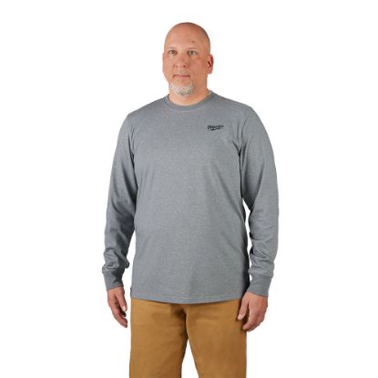 Picture of 604G-L HYBRID WORK TEE- LS GRAY L