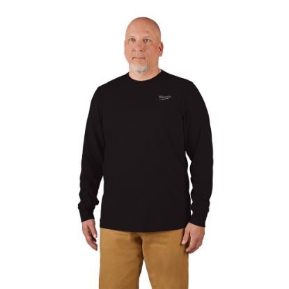 Picture of 604B-2X HYBRID WORK TEE - LS BLACK 2X