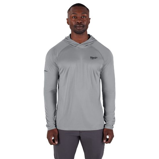 Picture of M550G-L WORKSKIN HOODED SUN SHIRT-GRAY L