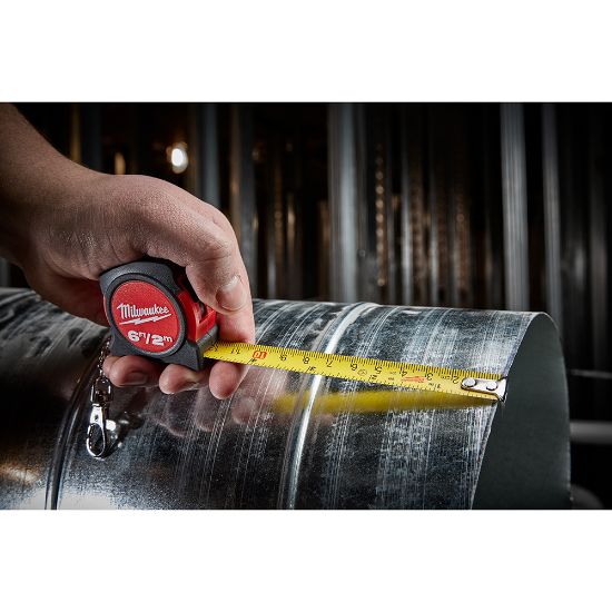 Milwaukee 48-22-5506 6 ft. - 2 m Keychain Tape Measure, Black/Red ...
