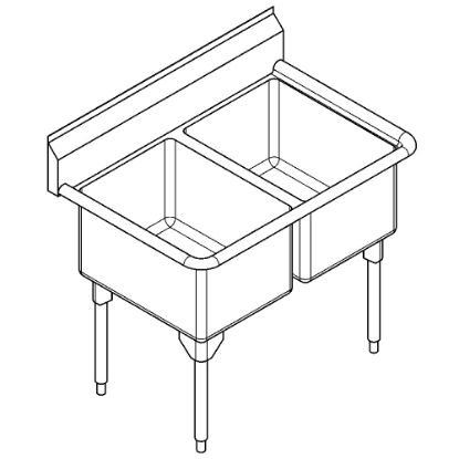 Picture of RDL2436-1-2 SINK - COMM DBL SCULLERY