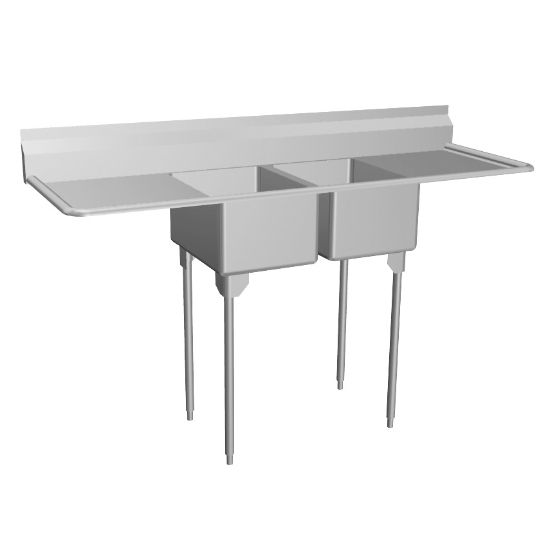 Picture of RDL2436LR-1-2 SINK - COMM DBL SCULLERY