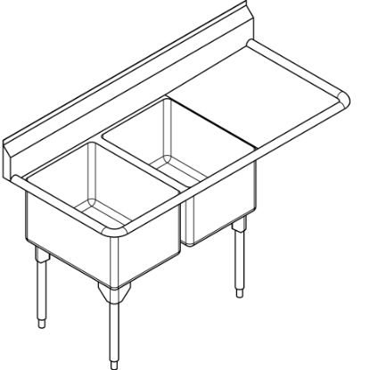 Picture of RDL2448R-1-2 SINK - DOUBLE SCULLERY