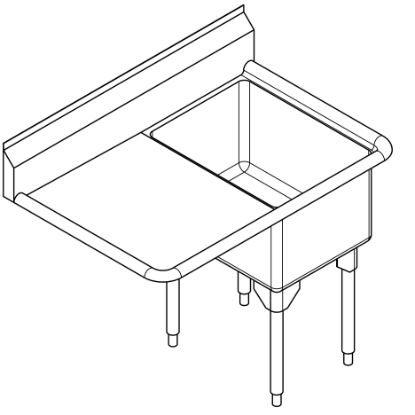 Picture of RSL2424L-1-2 SINK - SINGLE SCULLERY