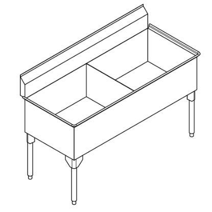 Picture of SDL2436-1-2 SINK ARISTA DOUBLE SCULLERY