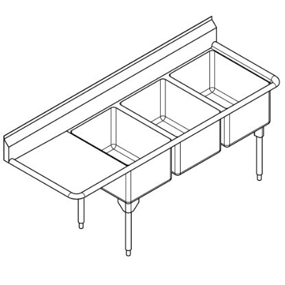 Picture of RTL2472L-1-2 SINK - TRIPLE SCULLERY