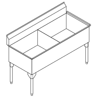 Picture of SDL2448-1-2 SINK ARISTA DOUBLE SCULLERY