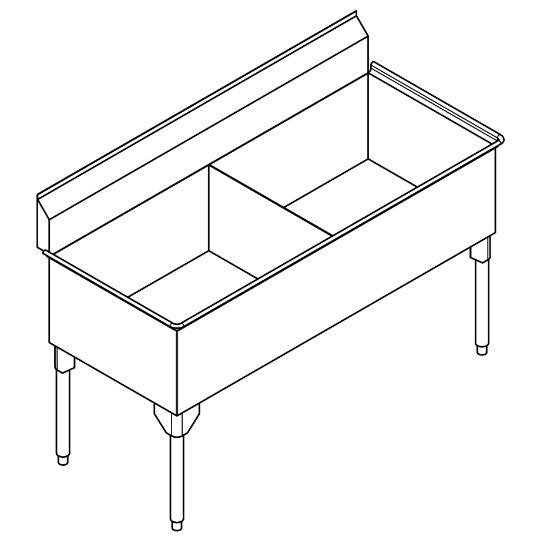 Picture of SDL2448-1-2 SINK ARISTA DOUBLE SCULLERY