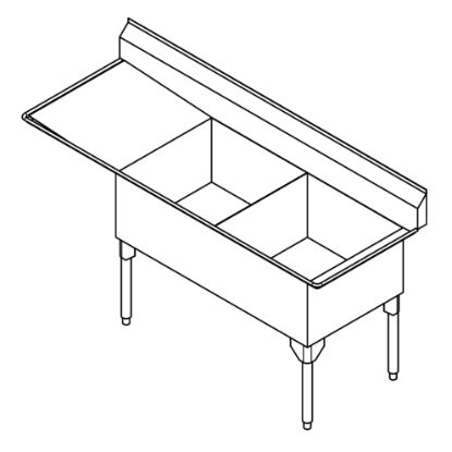 Picture of SDL2436L-1-2 SINK - DOUBLE SCULLERY