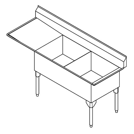 Picture of SDL2436L-1 SINK - DOUBLE SCULLERY