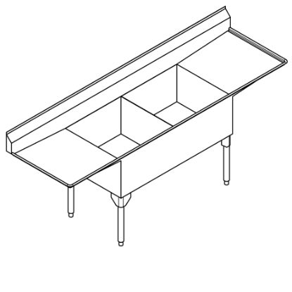 Picture of SDL2436LR-1-2 SINK - DOUBLE SCULLERY