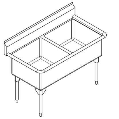 Picture of WDL2436-1 SINK - DOUBLE SCULLERY
