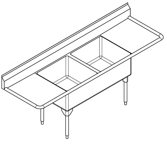 Picture of WDL2436LR-1-2 SINK - DOUBLE SCULLERY
