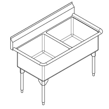 Picture of WDL2448-1-2 SINK ARISTA DBL SCULLERY