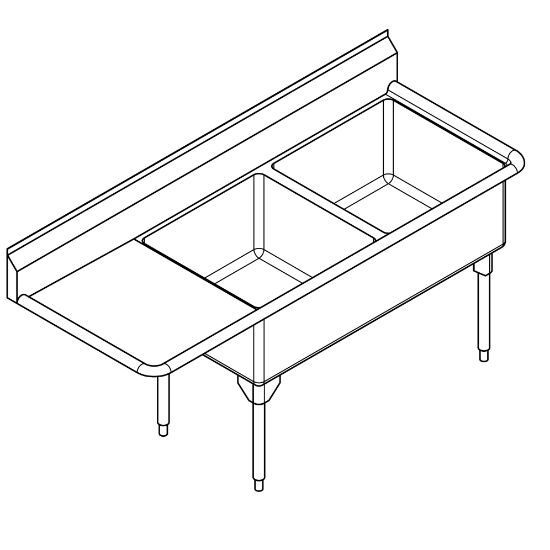 Picture of WDL2436L-1 SINK - DOUBLE SCULLERY