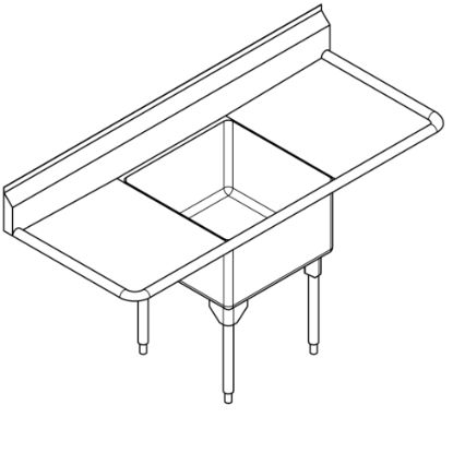 Picture of WSL2418LR-1 SINK - SINGLE SCULLERY