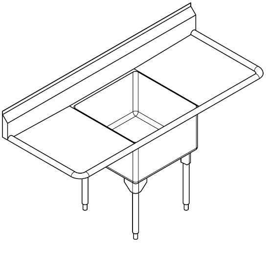 Picture of WSL2418LR-1 SINK - SINGLE SCULLERY