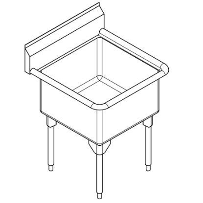 Picture of WSL2418-1-2 SINK - SINGLE SCULLERY