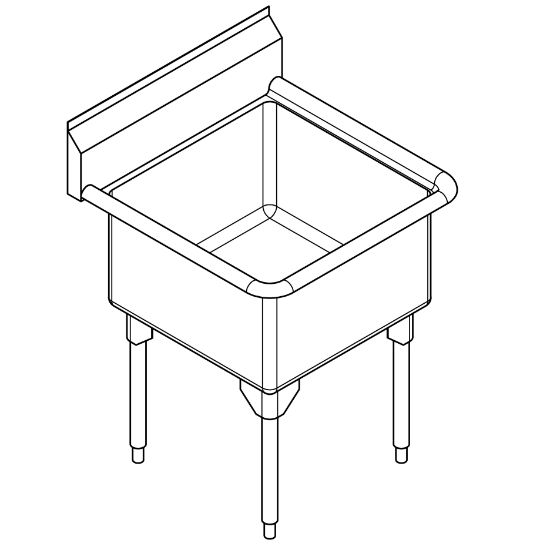 Picture of WSL2418-1-2 SINK - SINGLE SCULLERY