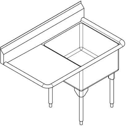 Picture of WSL2424L-1 SINK ARISTA SINGLE SCULLERY