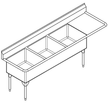 Picture of WTL2454R-1 SINK TRIPLE SCULLERY