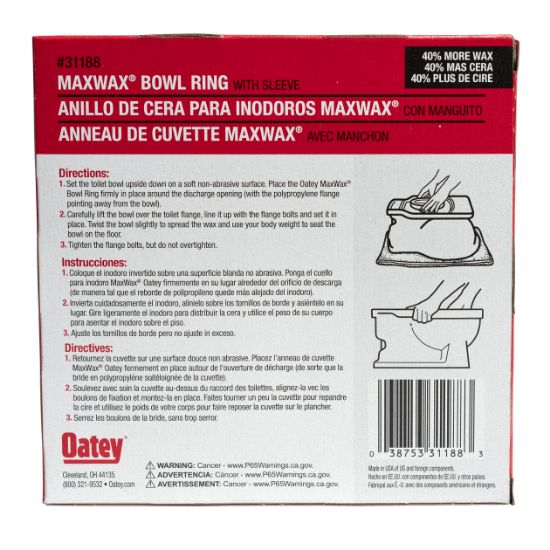 Oatey 31188 MaxWax Wax Bowl Ring with Sleeve | Wolseley Express