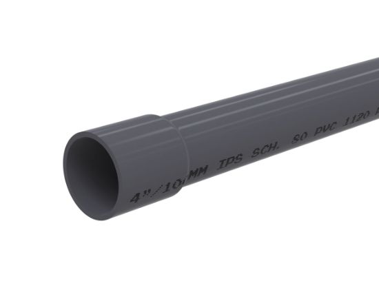 Xirtec 8 in. x 20 ft. Bell End Schedule 80 PVC Pipe, Grey